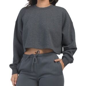 Dark Gray Cropped Sweatshirt
